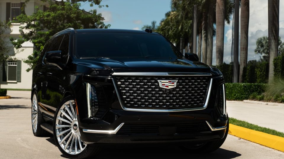 Cadillac Escalade | Black Raven | on ANRKY RF-182 | Brushed Face + Mirror Polished Windows