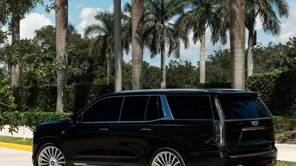 Cadillac Escalade | Black Raven | on ANRKY RF-182 | Brushed Face + Mirror Polished Windows