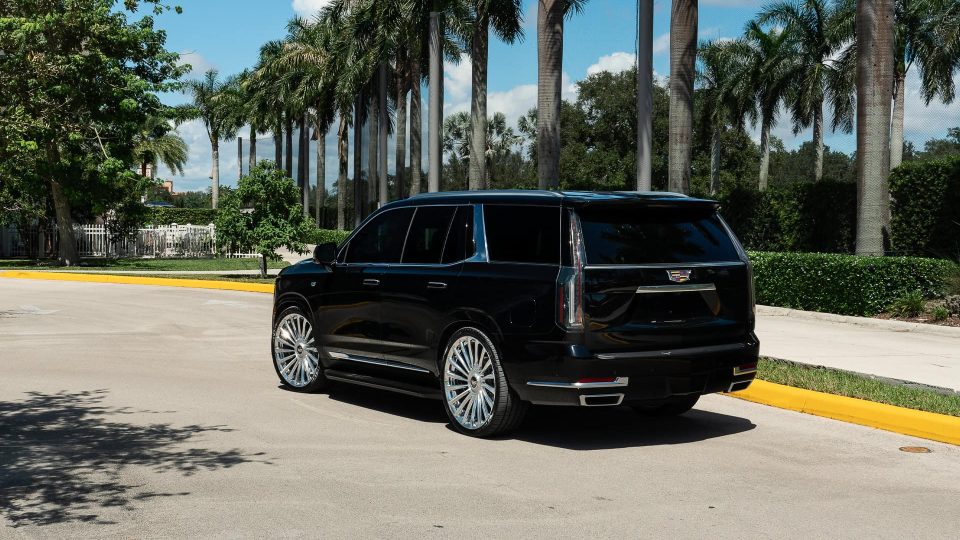 Cadillac Escalade | Black Raven | on ANRKY RF-182 | Brushed Face + Mirror Polished Windows