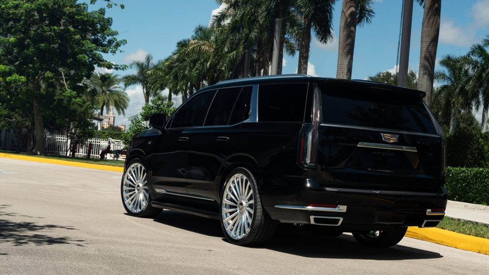 Cadillac Escalade | Black Raven | on ANRKY RF-182 | Brushed Face + Mirror Polished Windows