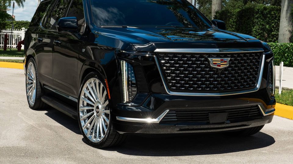 Cadillac Escalade | Black Raven | on ANRKY RF-182 | Brushed Face + Mirror Polished Windows