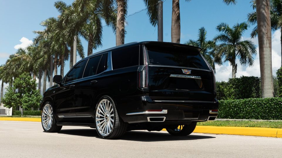 Cadillac Escalade | Black Raven | on ANRKY RF-182 | Brushed Face + Mirror Polished Windows