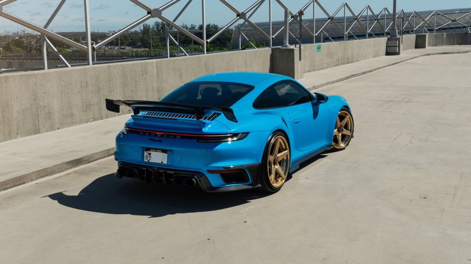 Mansory Porsche 992 | Rivera Blue | on ANRKY RS5.3 | Satin Mirror Polished Gold