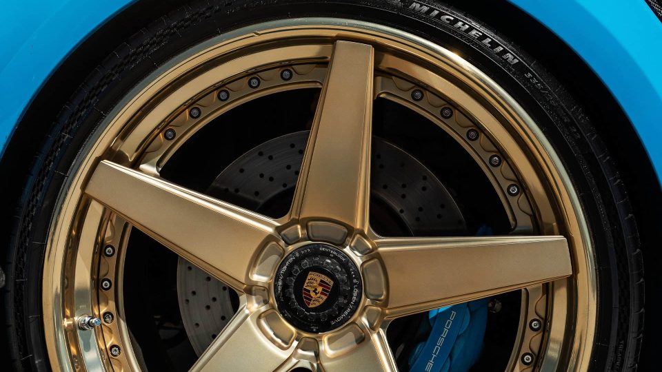 Mansory Porsche 992 | Rivera Blue | on ANRKY RS5.3 | Satin Mirror Polished Gold