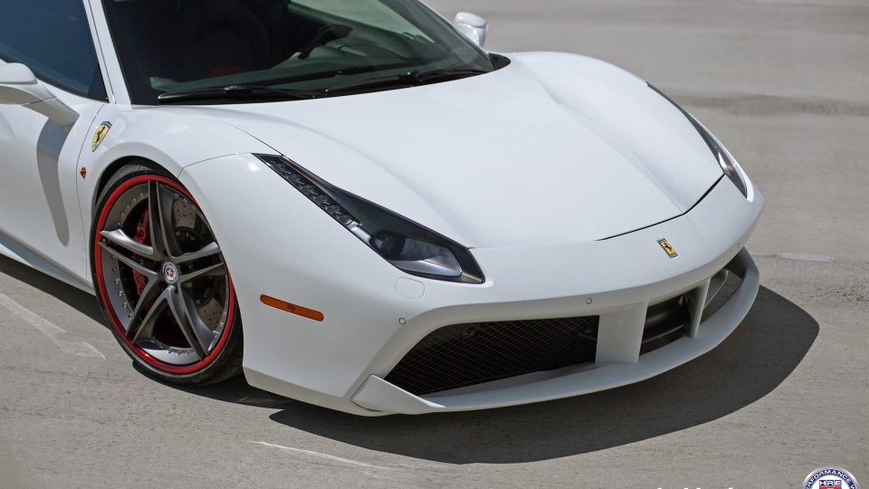Ferrari 488 | Bianco Avus | on HRE S207 | Frozen Polished Dark Clear
