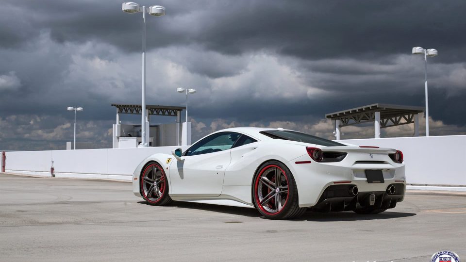 Ferrari 488 | Bianco Avus | on HRE S207 | Frozen Polished Dark Clear