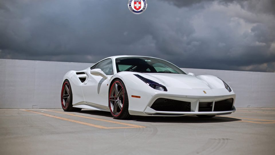 Ferrari 488 | Bianco Avus | on HRE S207 | Frozen Polished Dark Clear