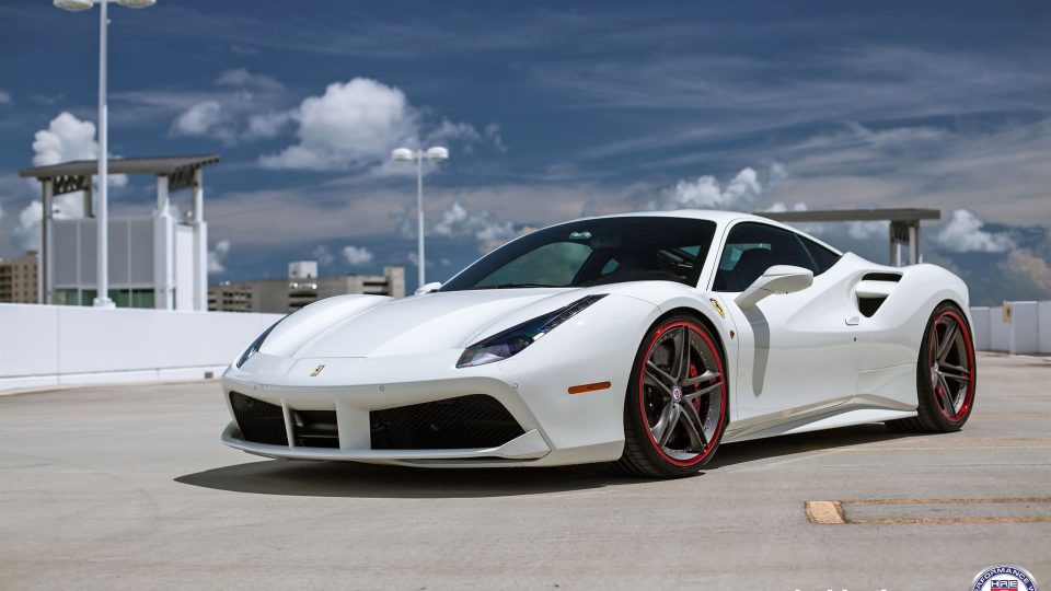 Ferrari 488 | Bianco Avus | on HRE S207 | Frozen Polished Dark Clear