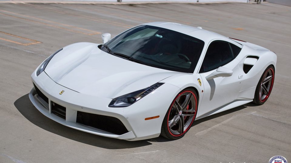 Ferrari 488 | Bianco Avus | on HRE S207 | Frozen Polished Dark Clear