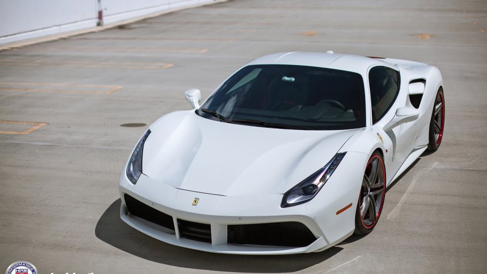 Ferrari 488 | Bianco Avus | on HRE S207 | Frozen Polished Dark Clear