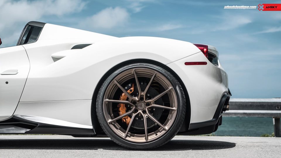 Ferrari 488 Spider | Bianco Avus | on ANRKY AN22 | Satin Bronze