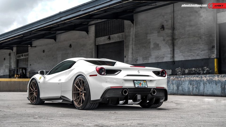 Ferrari 488 Spider | Bianco Avus | on ANRKY AN22 | Satin Bronze
