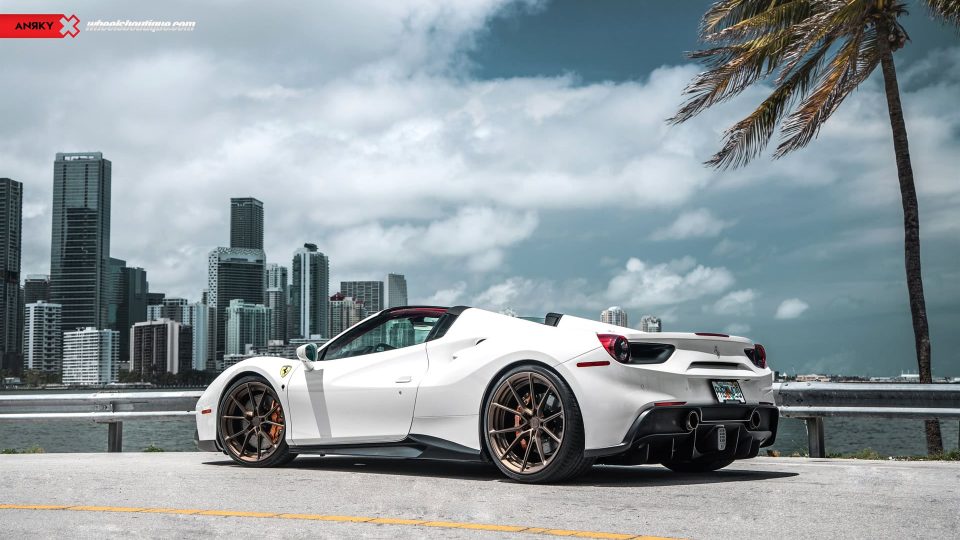 Ferrari 488 Spider | Bianco Avus | on ANRKY AN22 | Satin Bronze