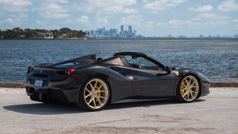 Ferrari 488 Spider | Nero | on HRE P101 | Frozen Brushed Gold