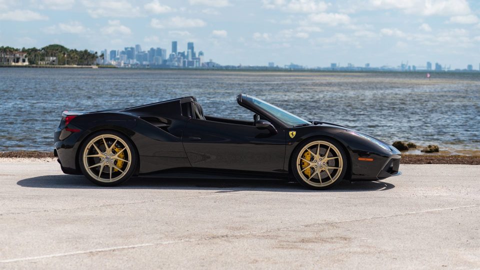 Ferrari 488 Spider | Nero | on HRE P101 | Frozen Brushed Gold