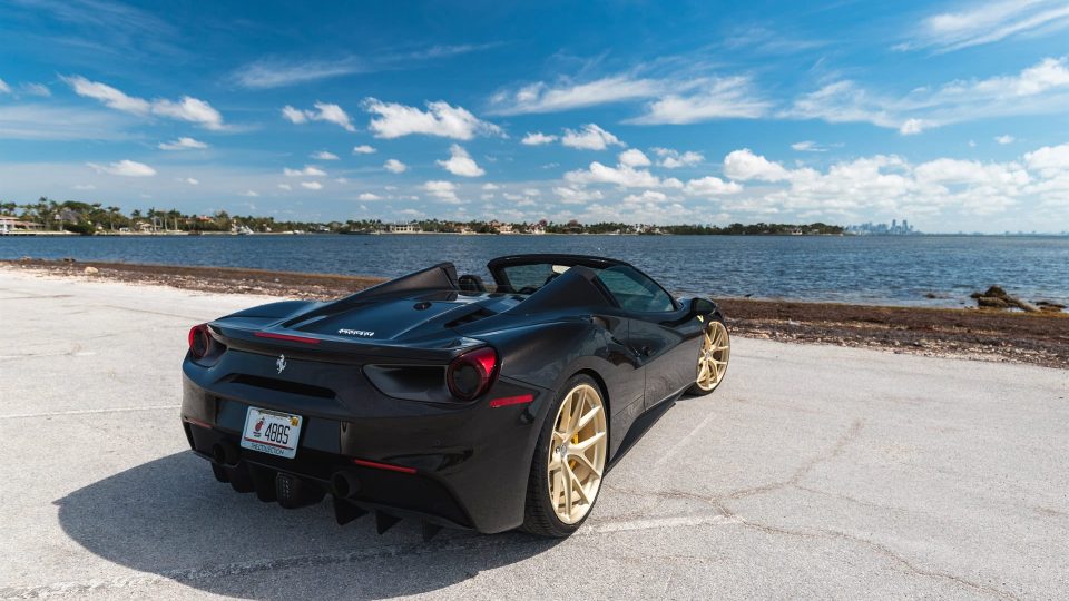 Ferrari 488 Spider | Nero | on HRE P101 | Frozen Brushed Gold
