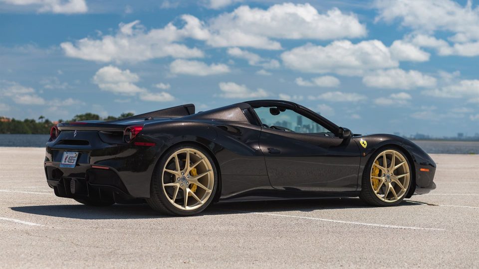 Ferrari 488 Spider | Nero | on HRE P101 | Frozen Brushed Gold
