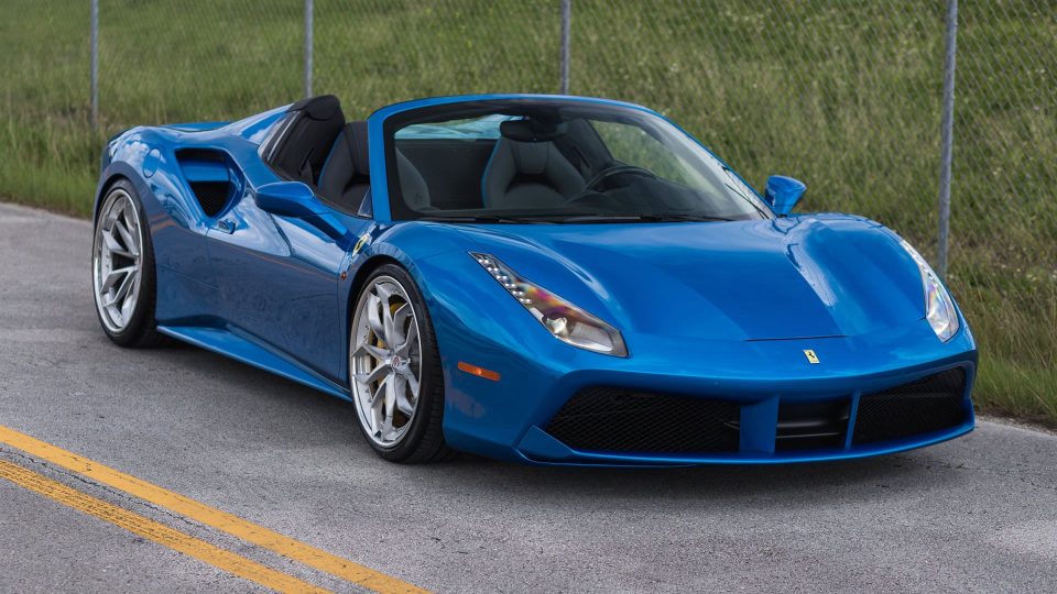Ferrari 488 Spider | Blu Corza | on HRE S201 | Brushed Clear