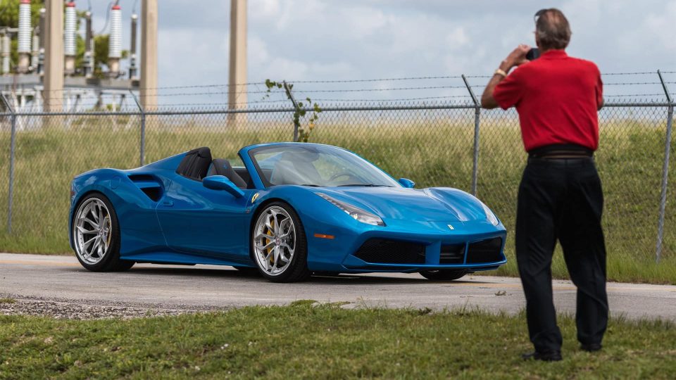 Ferrari 488 Spider | Blu Corza | on HRE S201 | Brushed Clear