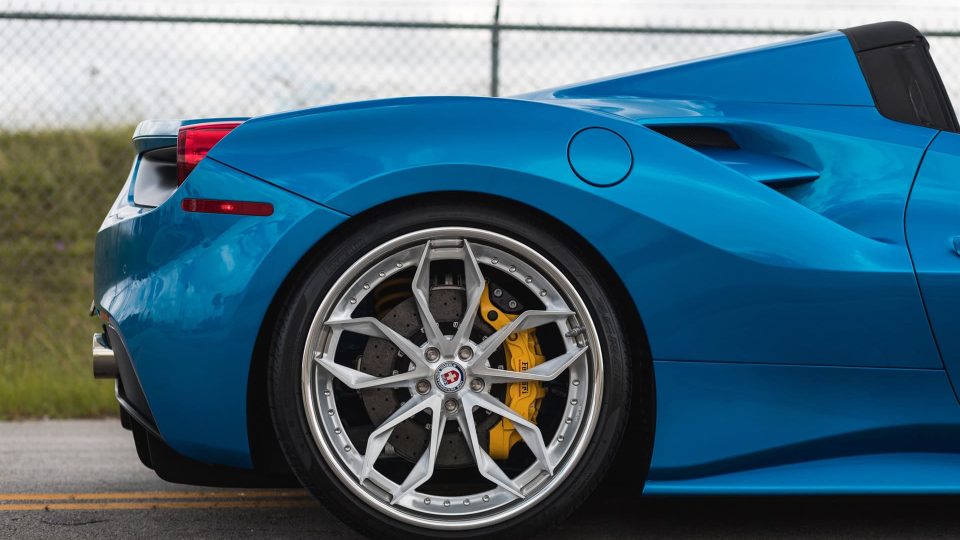 Ferrari 488 Spider | Blu Corza | on HRE S201 | Brushed Clear
