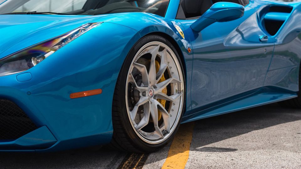 Ferrari 488 Spider | Blu Corza | on HRE S201 | Brushed Clear