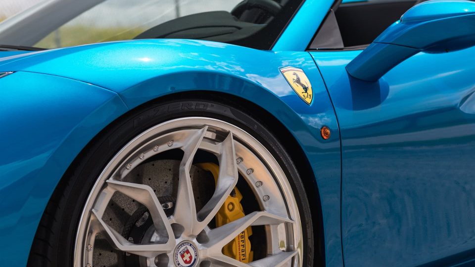 Ferrari 488 Spider | Blu Corza | on HRE S201 | Brushed Clear