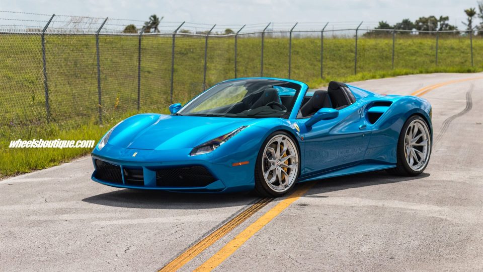 Ferrari 488 Spider | Blu Corza | on HRE S201 | Brushed Clear