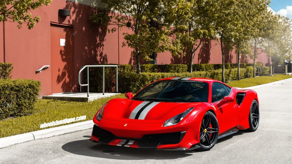 Ferrari 488 Pista | Rosso Corza | on HRE P107SC | Satin Black