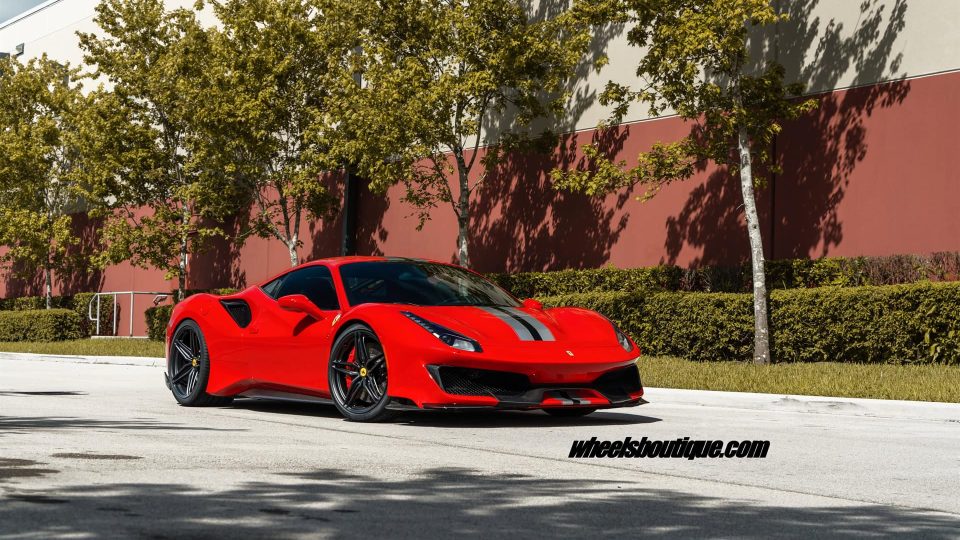 Ferrari 488 Pista | Rosso Corza | on HRE P107SC | Satin Black