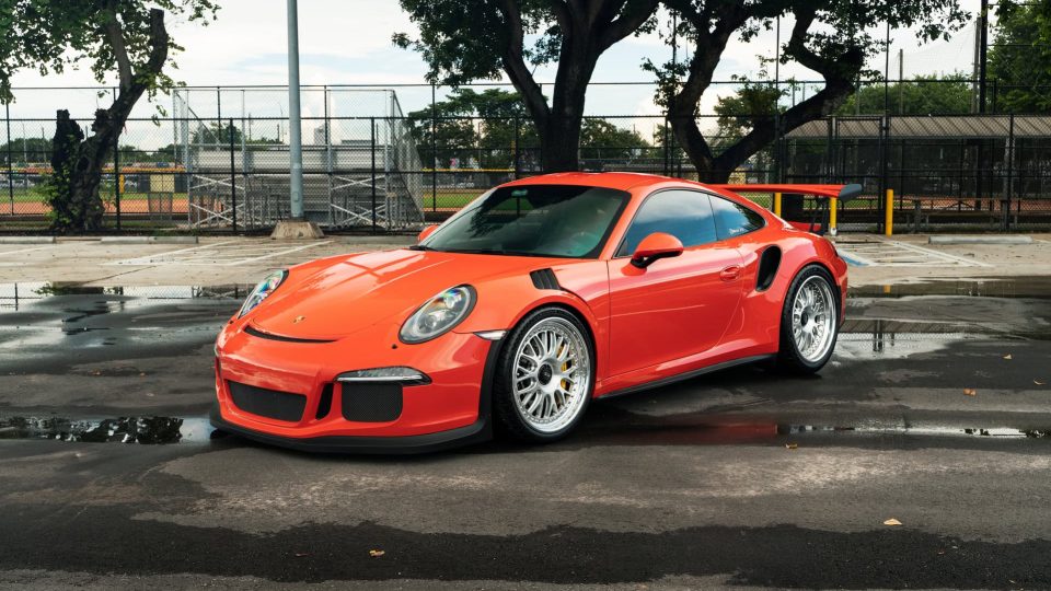 Porsche 991 GT3 RS | Lava Orange | on 1886 S014 | Brushed Clear
