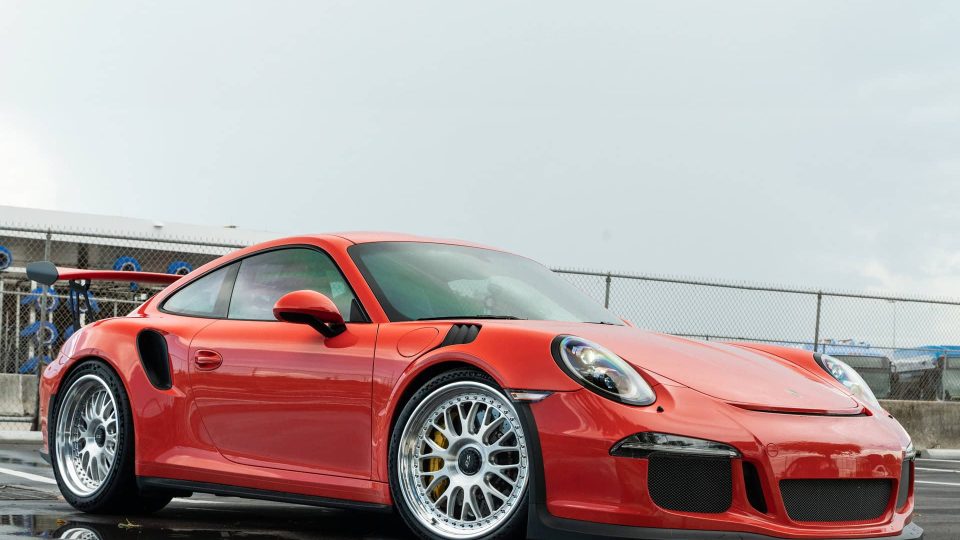 Porsche 991 GT3 RS | Lava Orange | on 1886 S014 | Brushed Clear