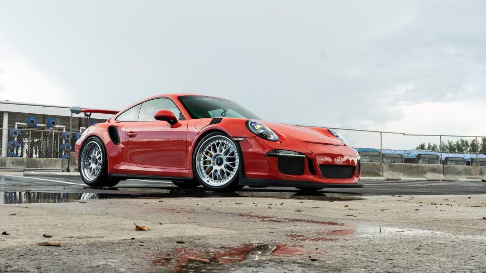 Porsche 991 GT3 RS | Lava Orange | on 1886 S014 | Brushed Clear