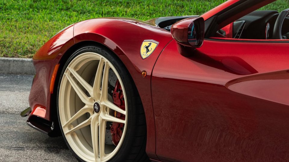 Ferrari 488 Pista | Rosso Fiorano | on ANRKY XR-107 | PPG Color Match: Sabbia Del Desierto 