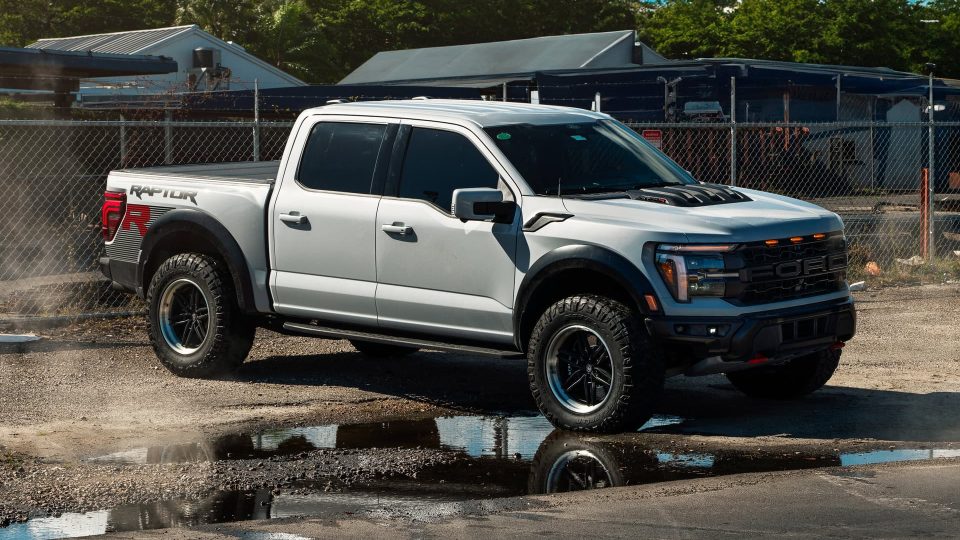 Ford F150 Raptor R | Space White Metallic | on ANRKY AN36 | Satin Black