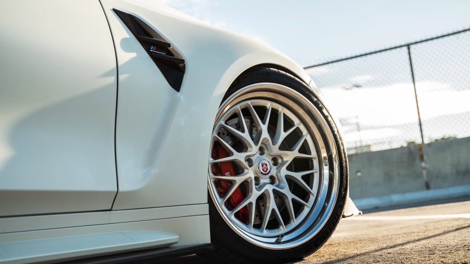 BMW G80 M3 | Alpine White | on HRE 520 FMR | Brushed Clear