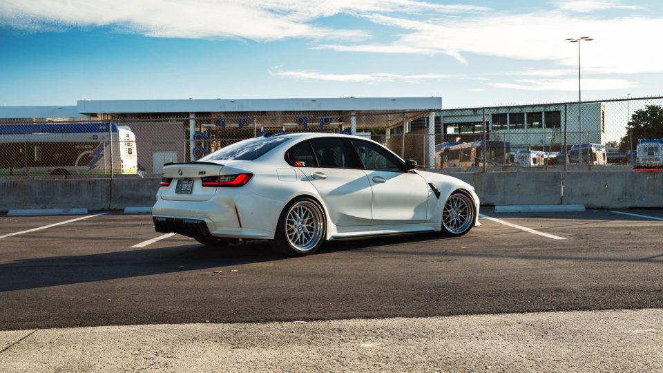 BMW G80 M3 | Alpine White | on HRE 520 FMR | Brushed Clear