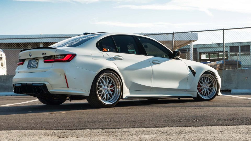 BMW G80 M3 | Alpine White | on HRE 520 FMR | Brushed Clear