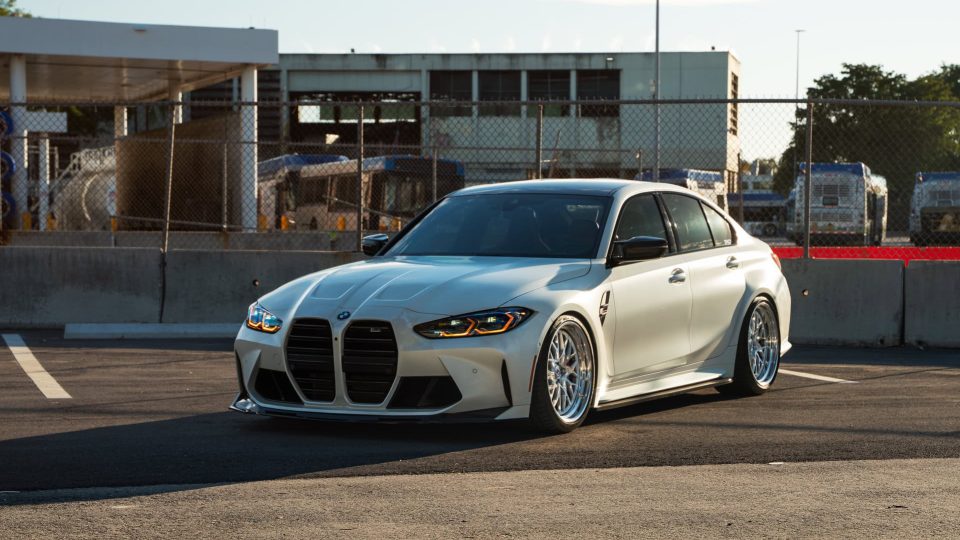BMW G80 M3 | Alpine White | on HRE 520 FMR | Brushed Clear