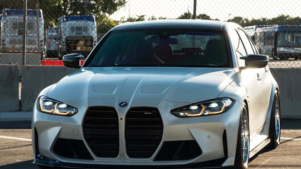 BMW G80 M3 | Alpine White | on HRE 520 FMR | Brushed Clear