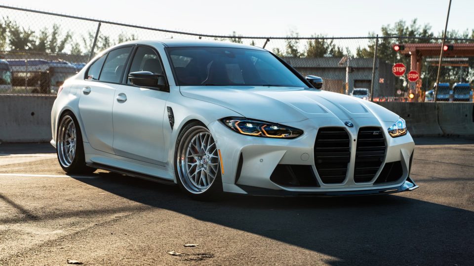 BMW G80 M3 | Alpine White | on HRE 520 FMR | Brushed Clear