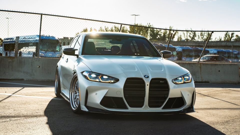 BMW G80 M3 | Alpine White | on HRE 520 FMR | Brushed Clear