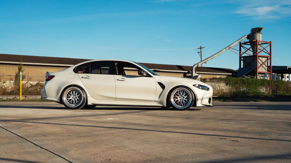 BMW G80 M3 | Alpine White | on HRE 520 FMR | Brushed Clear