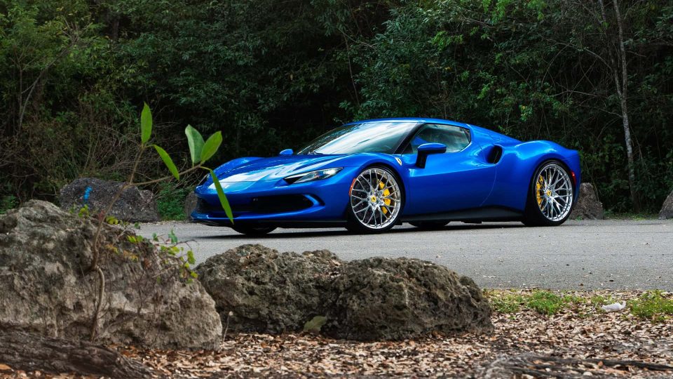 Ferrari 296 GTB | Blue Corsa | on HRE 520M | Polished Clear