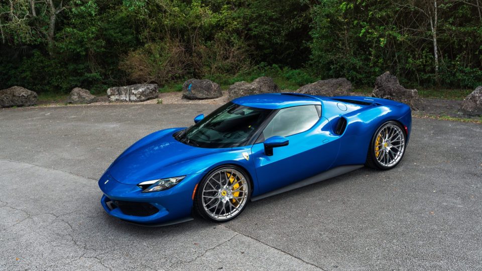 Ferrari 296 GTB | Blue Corsa | on HRE 520M | Polished Clear